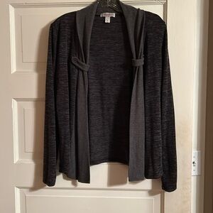 Dress Barn medium cardigan black/gray heathered, very soft and comfortable